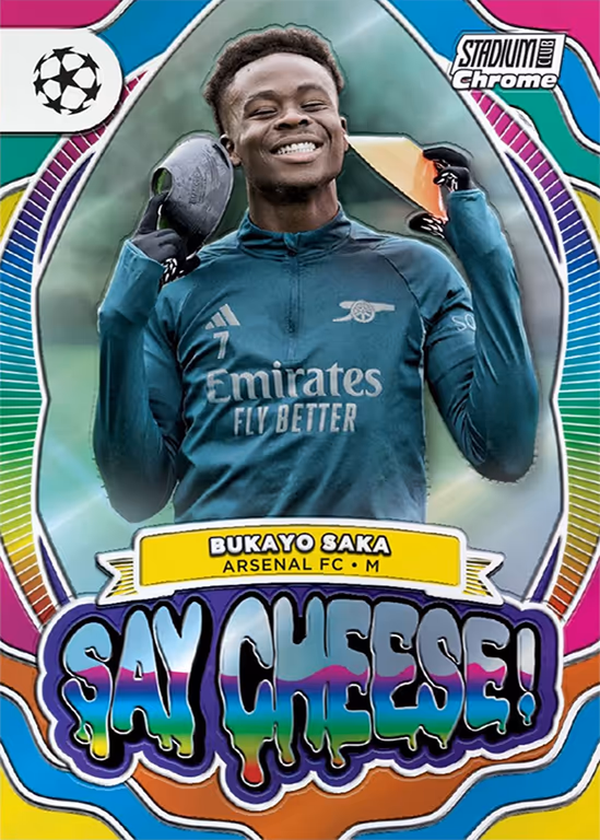 Bukayo Saka 2023 Topps UEFA Club Competitions Carnaval Edition