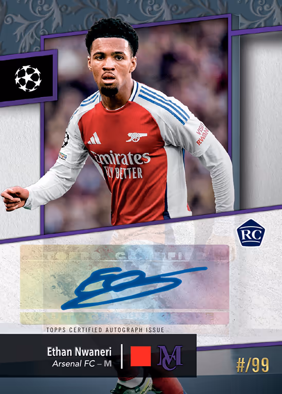 Ethan Nwaneri 2024 Topps Finest UEFA Club Competitions