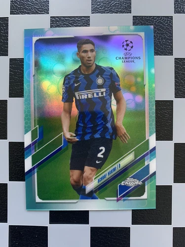 Achraf Hakimi 2020 Topps Chrome Aqua Bubbles