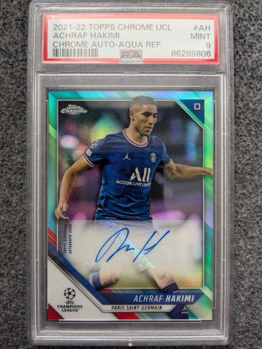 Achraf Hakimi 2021 Topps Chrome UEFA Aqua /199