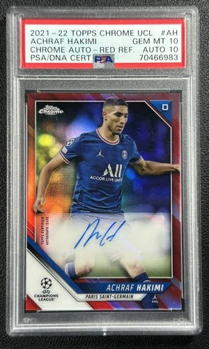 Achraf Hakimi 2021 Topps Cromo UCL Red Refractor /10