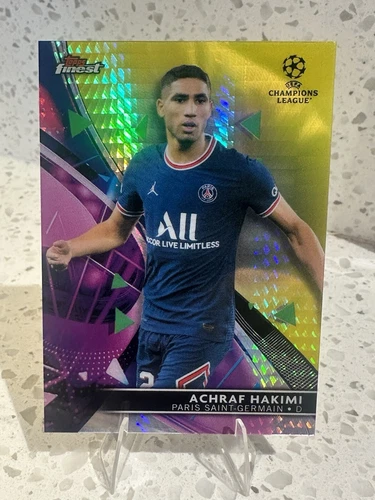 Achraf Hakimi 2021 Topps Finest Yellow Prism Refractor /250