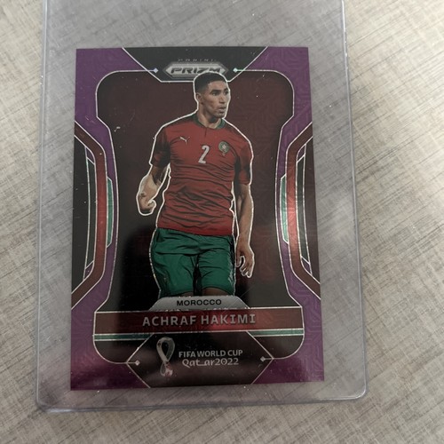 Achraf Hakimi 2022 Panini Prizm World Cup Purple Mojo Prizm /49