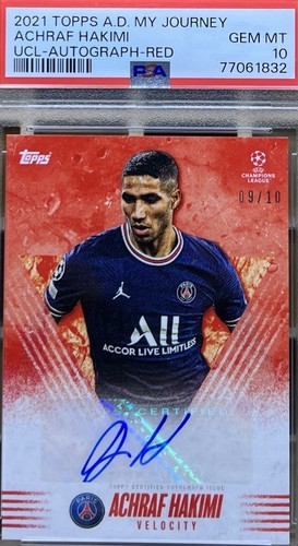 Achraf Hakimi 2021 Topps Autographed My Journey Red /10
