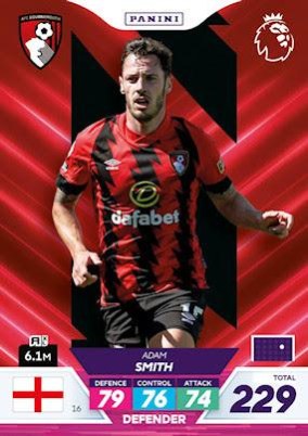 Adam Smith 2023 Panini Adrenalyn XL Premier League Plus
