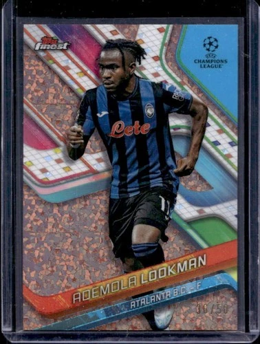 Ademola Lookman 2024 Topps Finest UEFA Rose Gold Mini Diamond Refractor /50