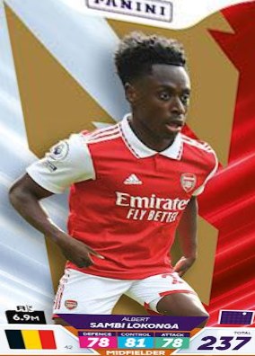 Albert Sambi Lokonga 2023 Panini Adrenalyn XL Premier League Plus
