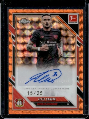 Aleix Garcia 2025 Topps Chrome Bundesliga Arancione Geometrico /25