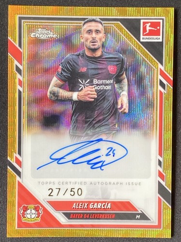Aleix Garcia 2025 Topps Cromo Bundesliga Gold Wave Refractor /50