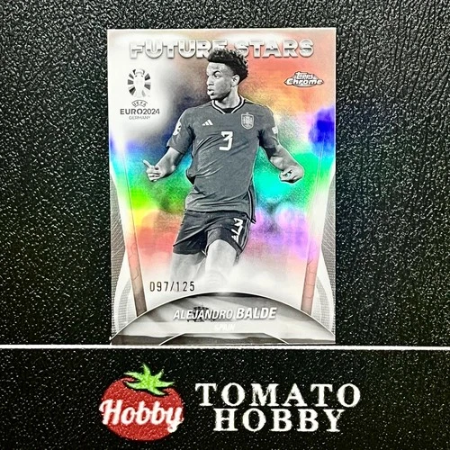 Alejandro Baldé 2024 Topps Chrome UEFA Euro 2024 Black White Refractor /125