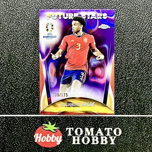 Alejandro Balde 2024 Topps Chrome UEFA Euro 2024 Purple Wave Refractor /175
