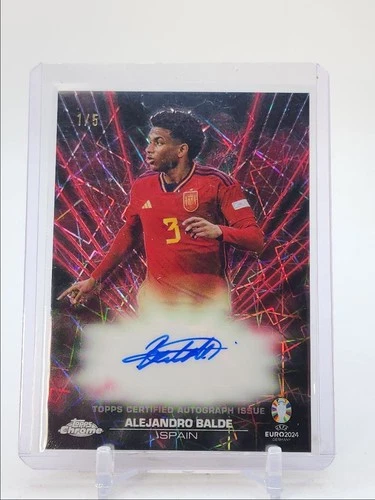 Alejandro Balde 2024 Topps Chrome UEFA Euro Black Lazer Red /5