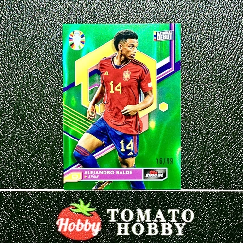 Alejandro Balde 2024 Topps Finest UEFA Euro 2024 Green Lava Refractor /99