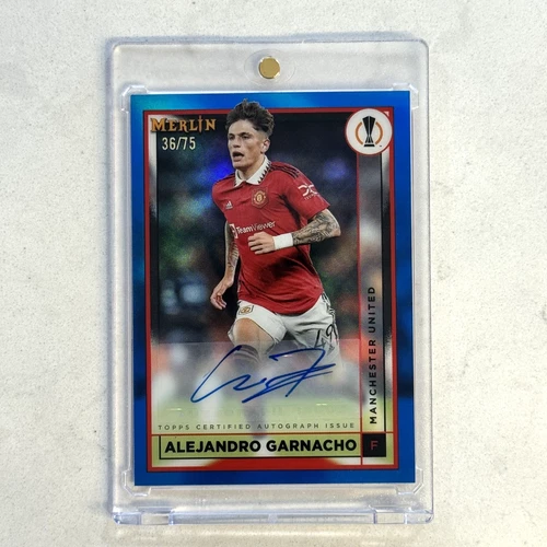 Alejandro Garnacho 2022 Topps Chrome Blue Refractor /75