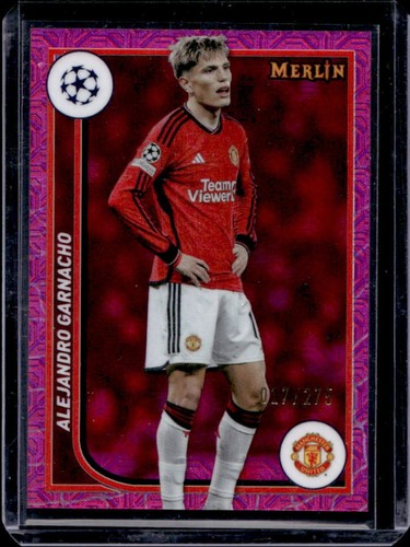 Alejandro Garnacho 2023 Topps Chrome Merlin Pink Refractor /275