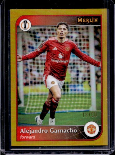Alejandro Garnacho 2024 Topps Merlin Chrome Gold Refractor /50