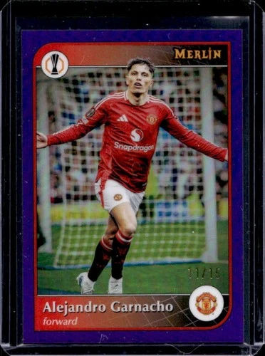 Alejandro Garnacho 2024 Topps Merlin Chrome Purple Refractor /15