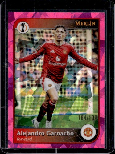 Alejandro Garnacho 2024 Topps Merlin Chrome UEFA Pink Atomic Refractor /199