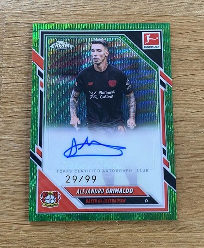 Alejandro Grimaldo 2025 Topps Chrome Bundesliga Green Wave /99
