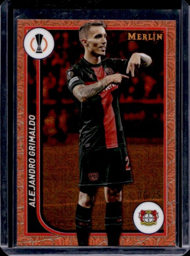 Alejandro Grimaldo 2023 Topps Chrome Merlin UEFA Orange Mojo Refractor /25