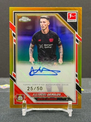 Alejandro Grimaldo 2026 Topps Cromo Bundesliga Gold Refractor /50