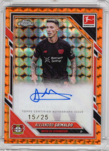 Alejandro Grimaldo 2025 Topps Cromo Bundesliga Orange Geometric /25
