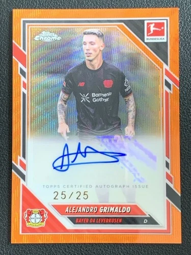 Alejandro Grimaldo 2026 Topps Cromo Bundesliga Orange Wave /25