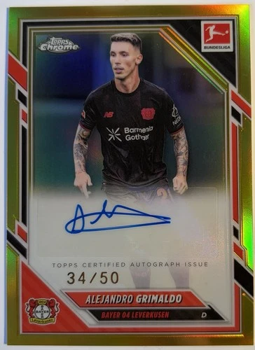 Alejandro Grimaldo 2026 Topps Cromo Bundesliga True Gold /50
