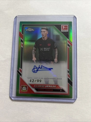 Alejandro Grimaldo 2026 Topps Cromo Bundesliga Verde Onda Refractor /99