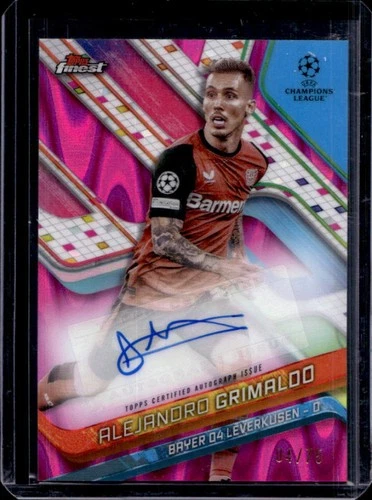 Alejandro Grimaldo 2024 Topps Finest UEFA Magenta RayWave Refractor /75