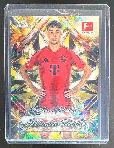 Aleksandar Pavlovic 2024 Topps Chrome Bundesliga Sapphire Yellow /75