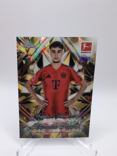 Aleksandar Pavlovic 2024 Topps Chrome Bundesliga Yellow /75