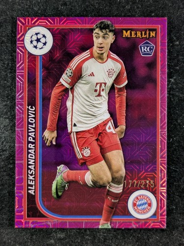 Aleksandar Pavlovic 2024 Topps Chrome Merlin Pink Mojo /275