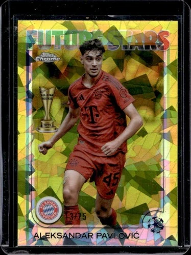 Aleksandar Pavlovic 2024 Topps Chrome Sapphire Yellow Refractor /75