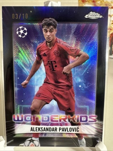 Aleksandar Pavlovic 2024 Topps Chrome UEFA Black Refractor /10