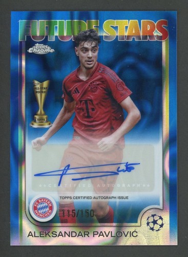 Aleksandar Pavlovic 2024 Topps Chrome UEFA Blue Lava /150