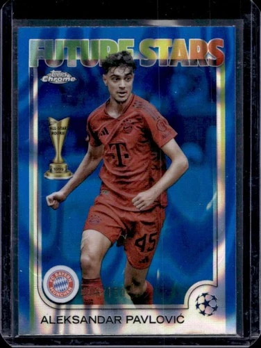 Aleksandar Pavlovic 2024 Topps Cromo UEFA Blue Lava Refractor /150