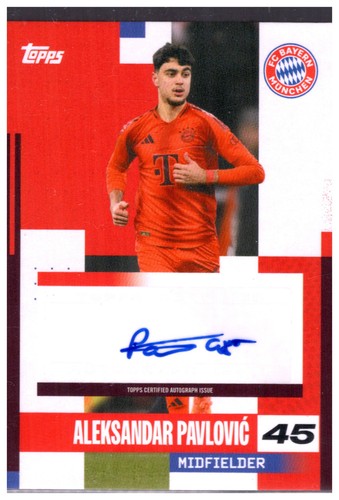 Aleksandar Pavlovic 2024 Topps FC Bayern Munich Team Set