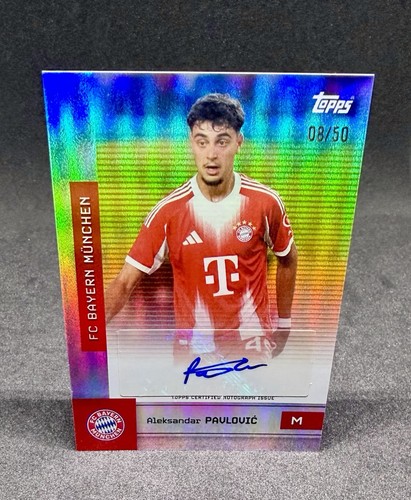 Aleksandar Pavlovic 2025 Topps FC Bayern Munich Team Set Gold /50