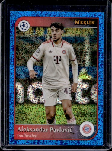 Aleksandar Pavlovic 2024 Topps Merlin Chrome Blue Refractor /150