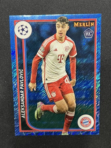 Aleksandar Pavlovic 2023 Topps Merlin Chrome Blue Refractor /75