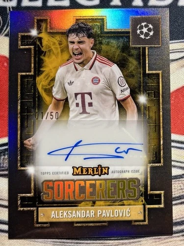 Aleksandar Pavlovic 2024 Topps Merlin Chrome Gold Refractor /50