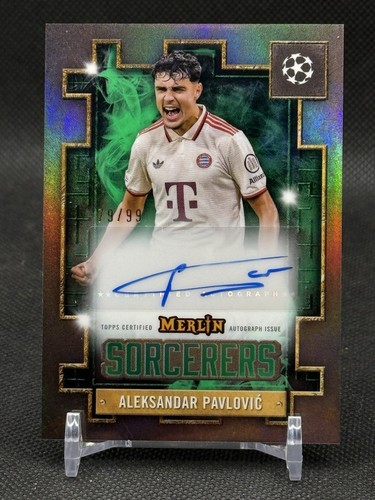 Aleksandar Pavlovic 2024 Topps Merlin Chrome Green /99