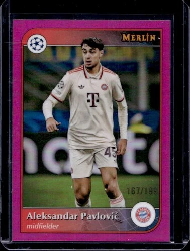 Aleksandar Pavlovic 2024 Topps Merlin Chrome Pink Refractor /199