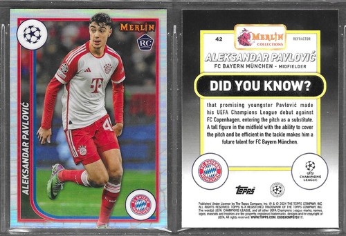 Aleksandar Pavlovic 2024 Topps Merlin Chrome Refractor