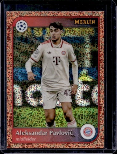 Aleksandar Pavlovic 2024 Topps Merlin Chrome UCC Rose Gold Speckle Refractor /250