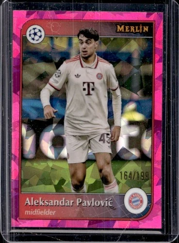 Aleksandar Pavlovic 2024 Topps Merlin Chrome UEFA Pink Atomic Refractor /199