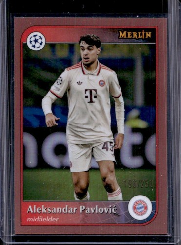 Aleksandar Pavlovic 2024 Topps Merlin Chrome UEFA Rose Gold Refractor /250