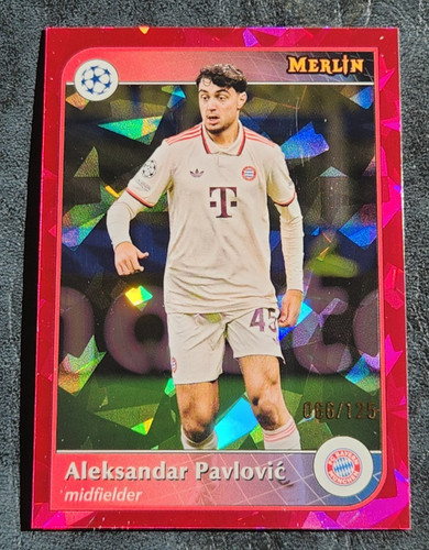 Aleksandar Pavlovic 2024 Topps Merlin UEFA Magenta Atomic /125