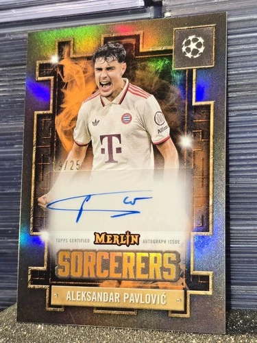 Aleksandar Pavlovic 2024 Topps Merlin UEFA Orange Refractor /25